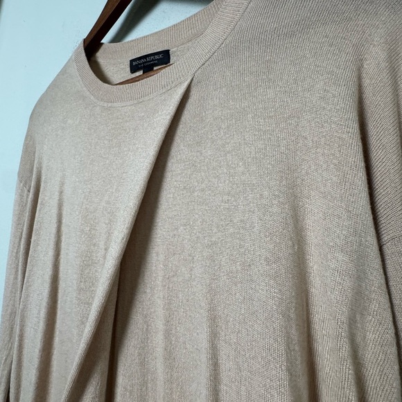 Banana Republic - Tan Silk Cashmere Drape Sweater Size Small - Picture 2 of 10